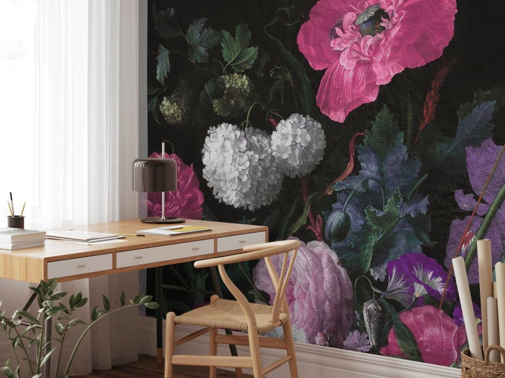 Baroque bloemen stilleven - moody pink