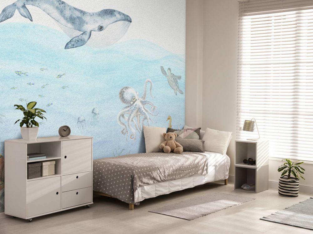 Onderwaterwereld met een walvis