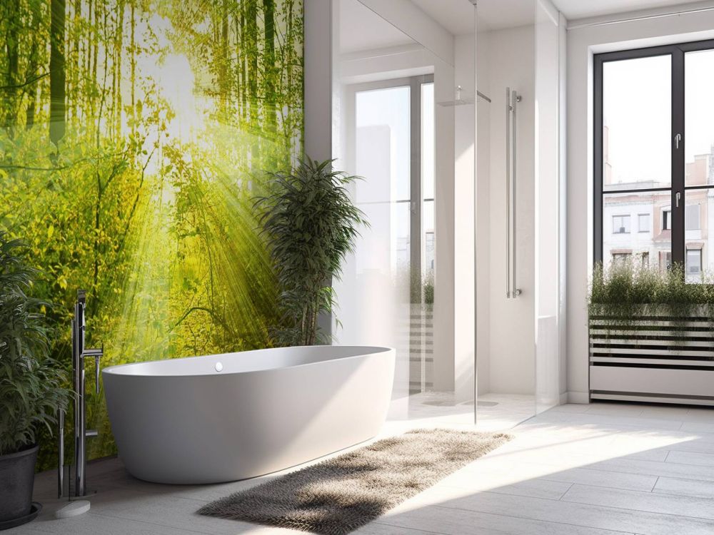 Zonnestralen in een groen bos