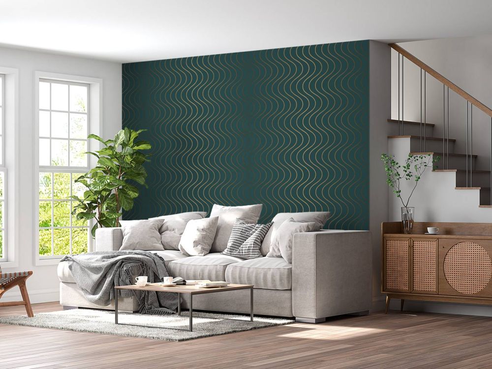 Golvend teal patroon
