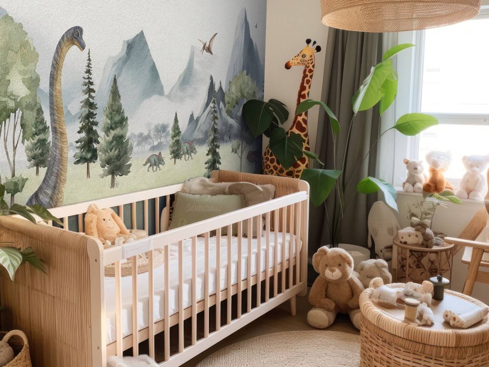 Landschap met dino's in kleur