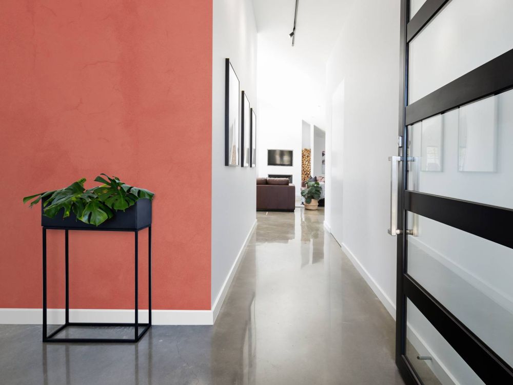 Verkleurd rood beton