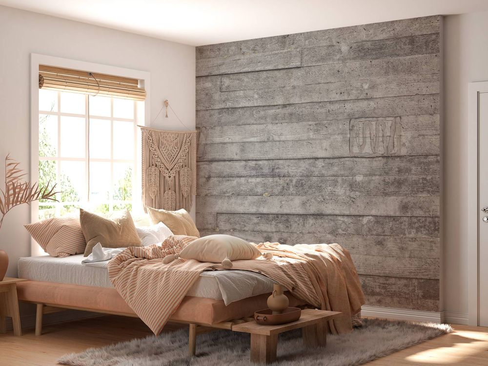 Houten vergrijsde wand