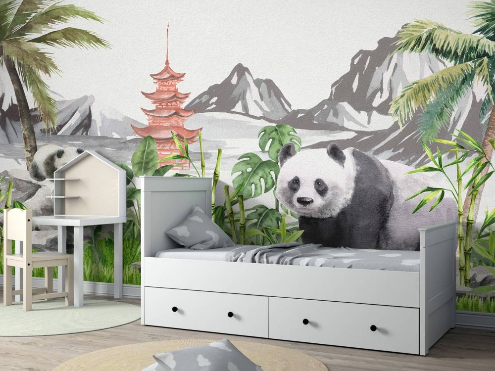 Panda's in bamboo jungle
