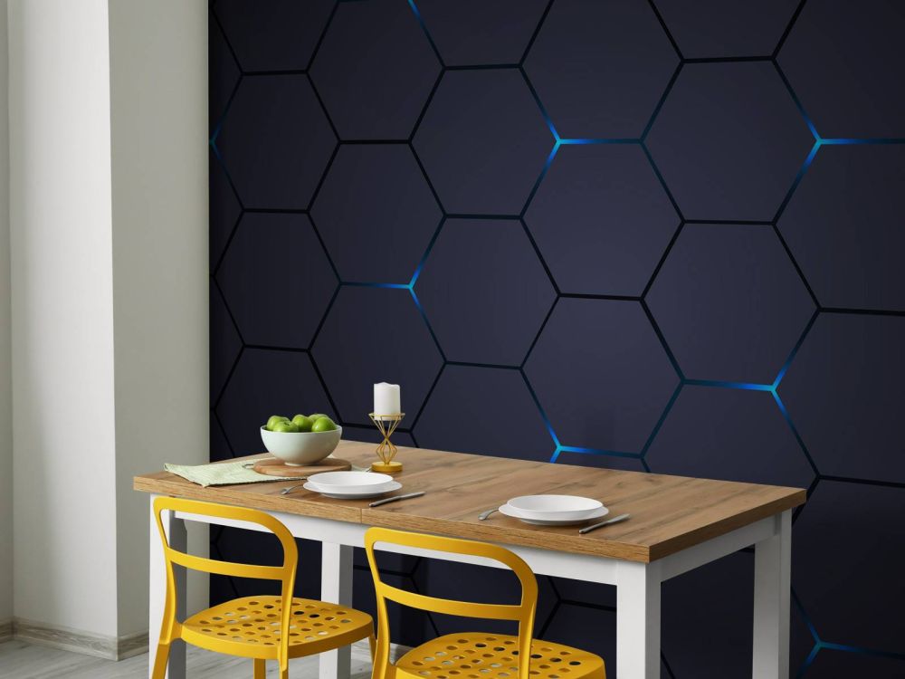 Donker grijze hexagons