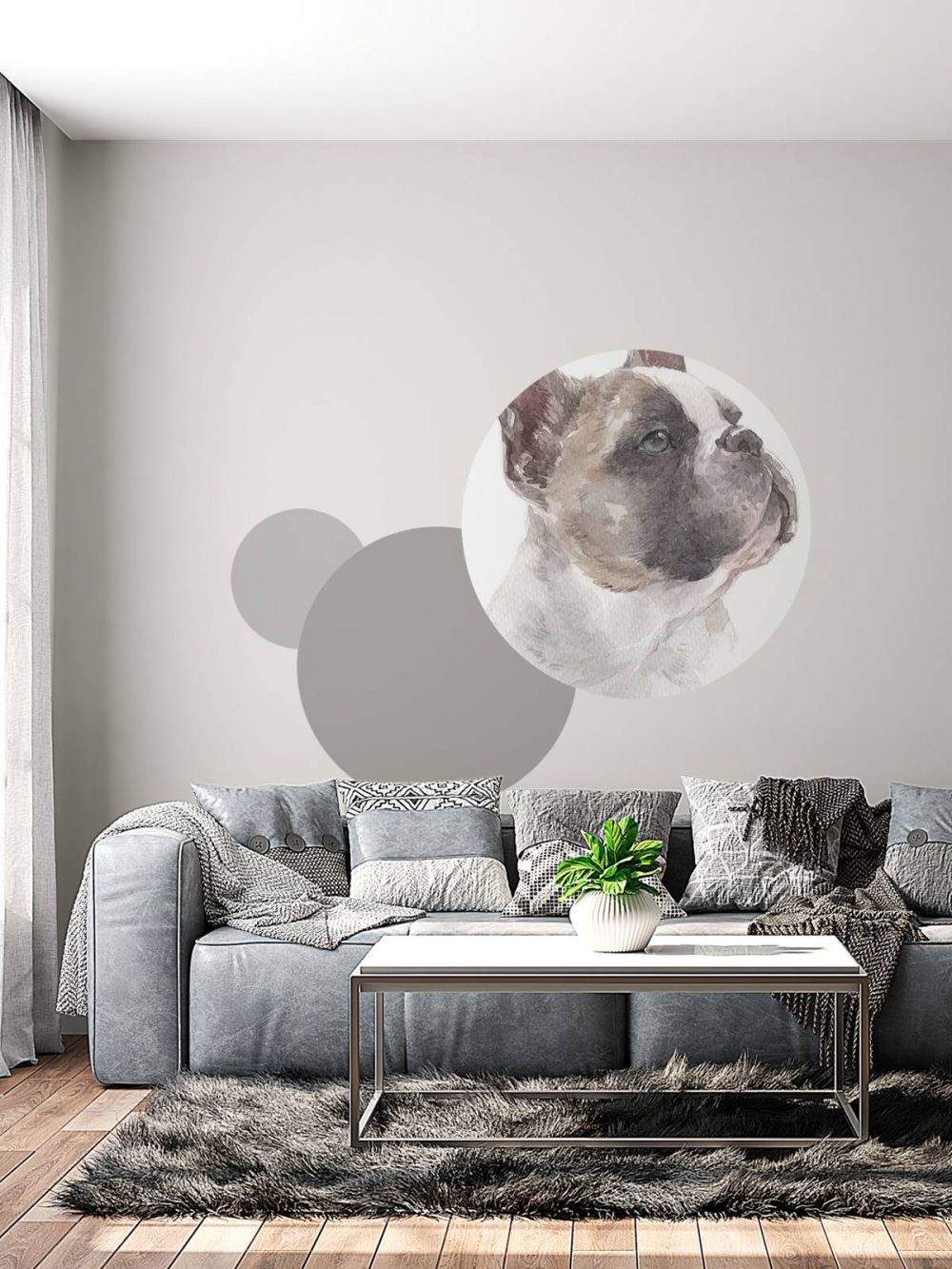Waterverf Franse bulldog