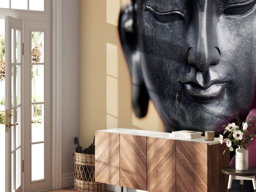 Buddha en roze orchidee