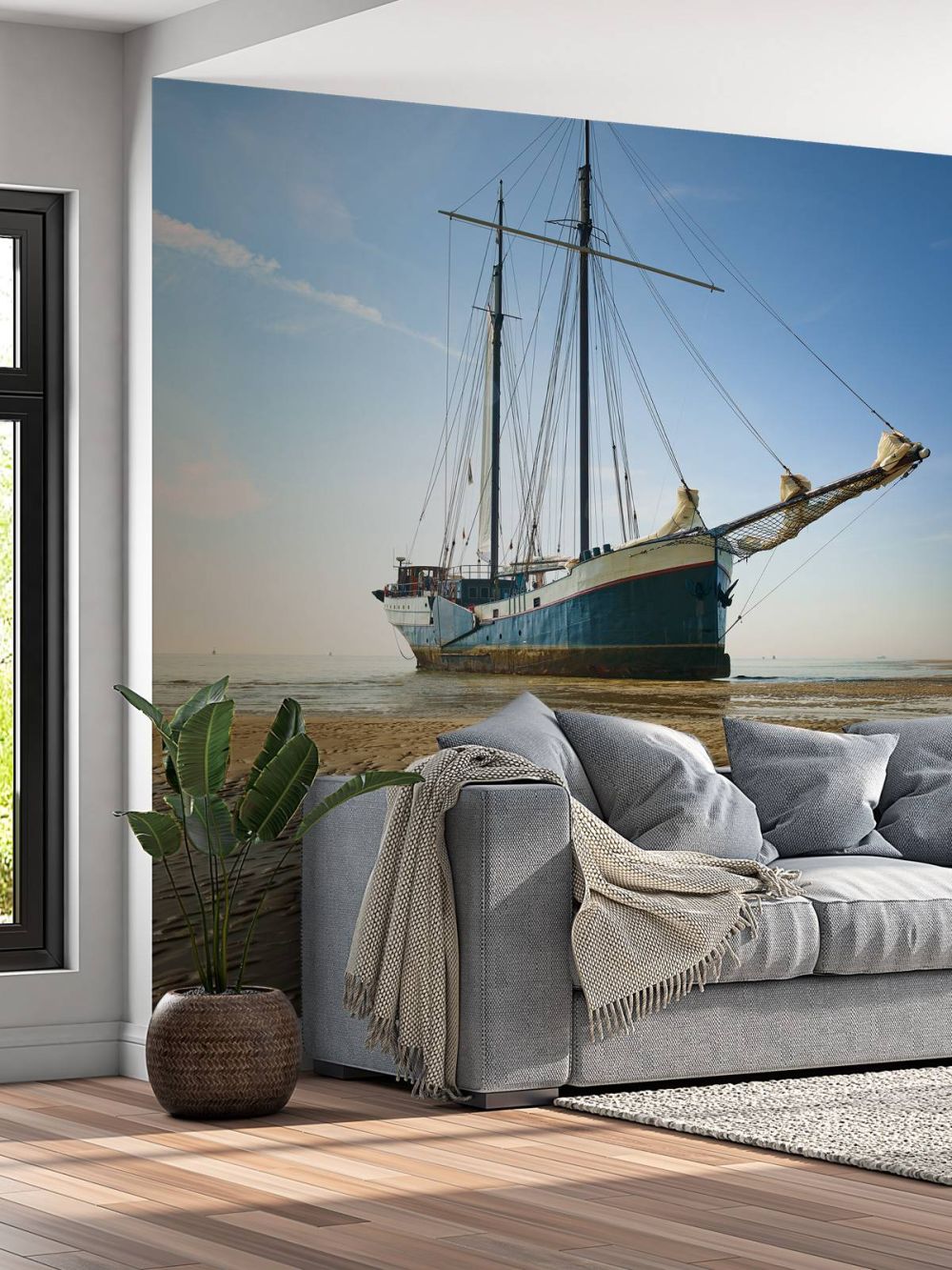 Schip op het wad