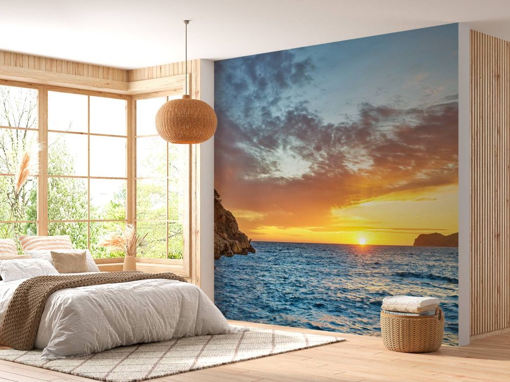 Zonsondergang op een eiland