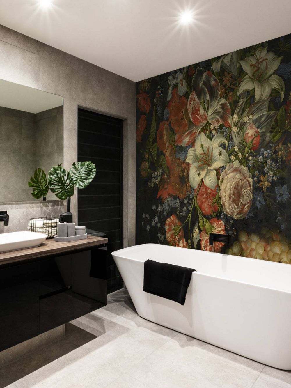 Stilleven met bloemen en vruchten