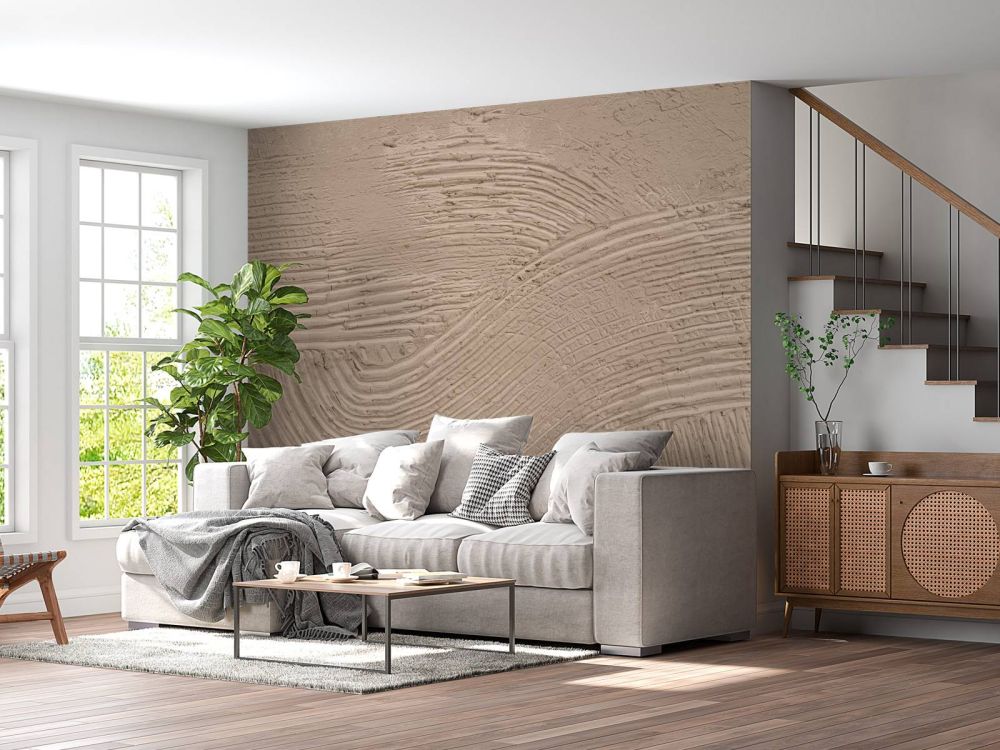 Lijnen met structuur in taupe