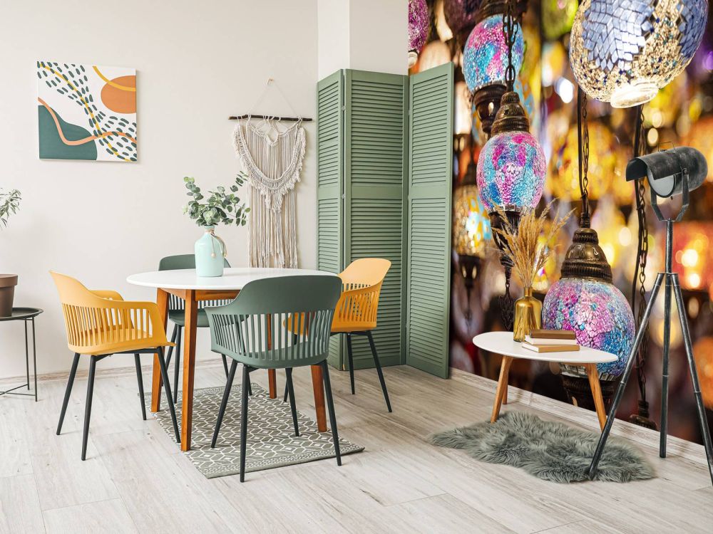Kleur volle glazen lampen
