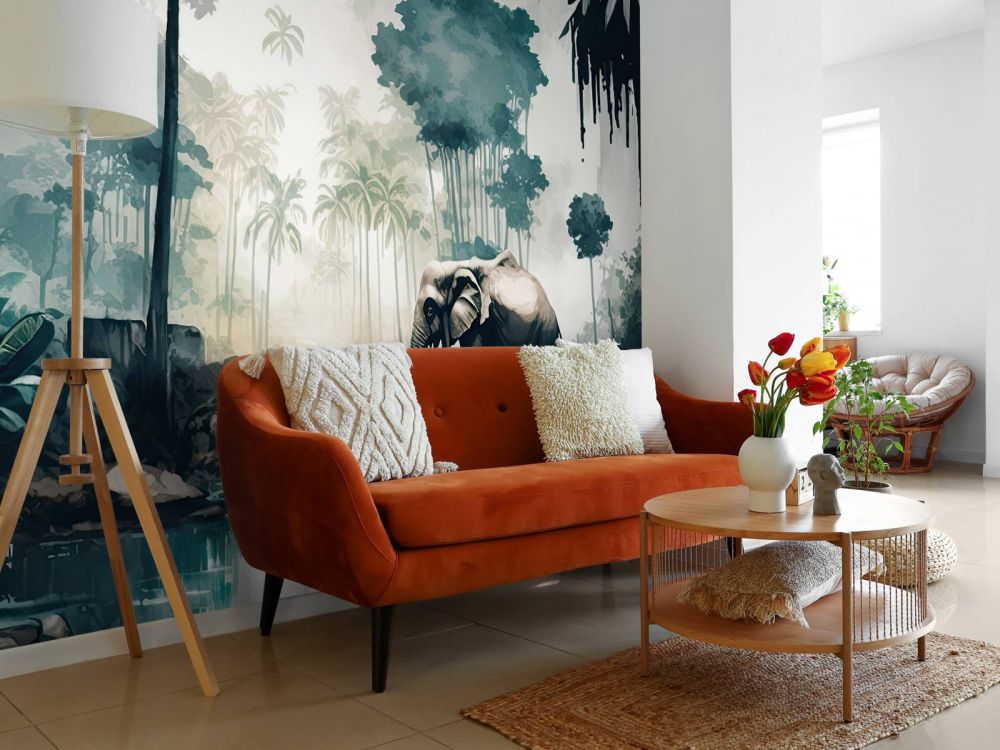 Tropische jungle in aquarel stijl