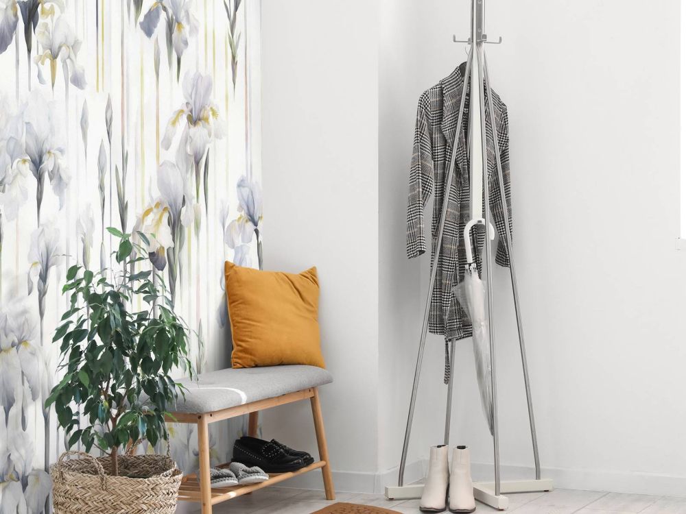 Irises and Stripes Seamless Gray