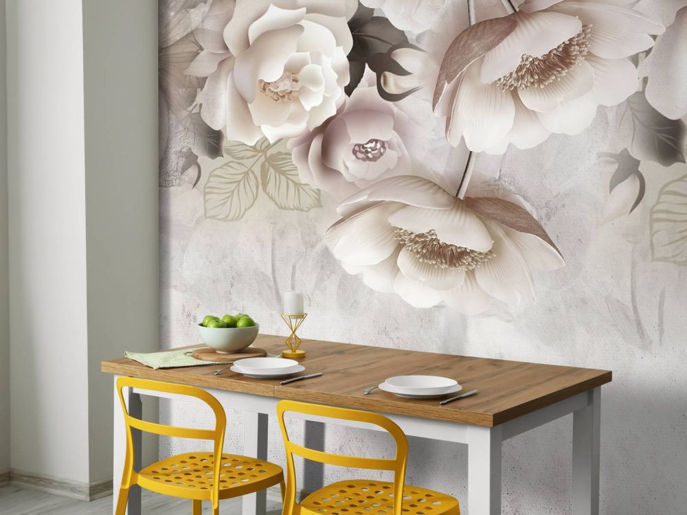 Beige bloemen
