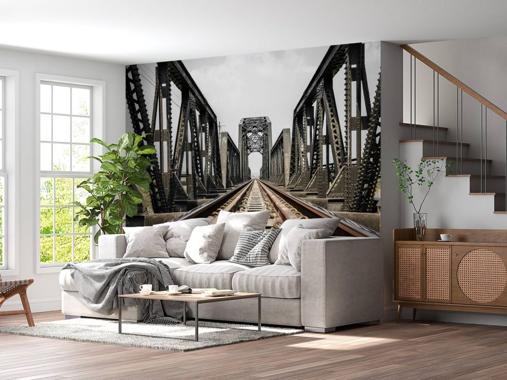 Spoorbrug van metaal