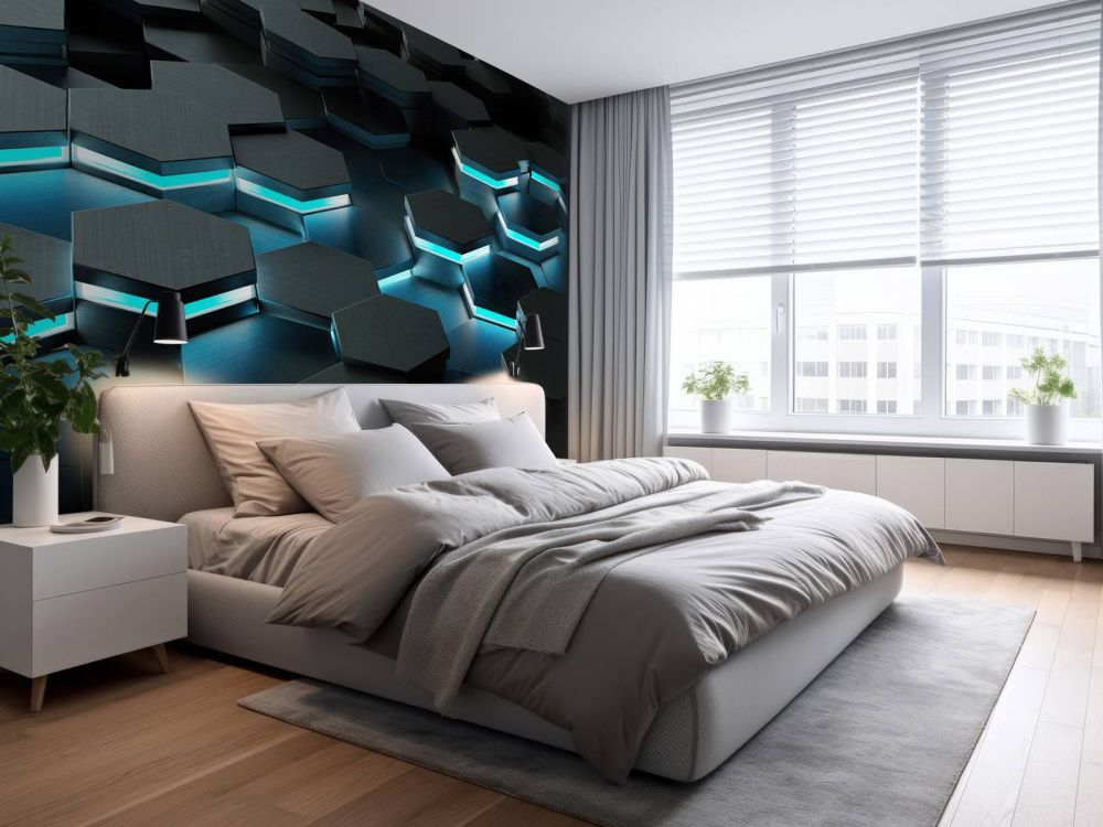 Oplichtende 3D hexagons