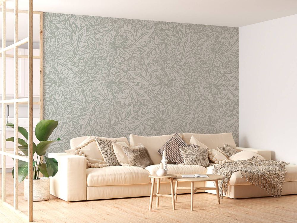 Morris Florals & Leaves - salie groen