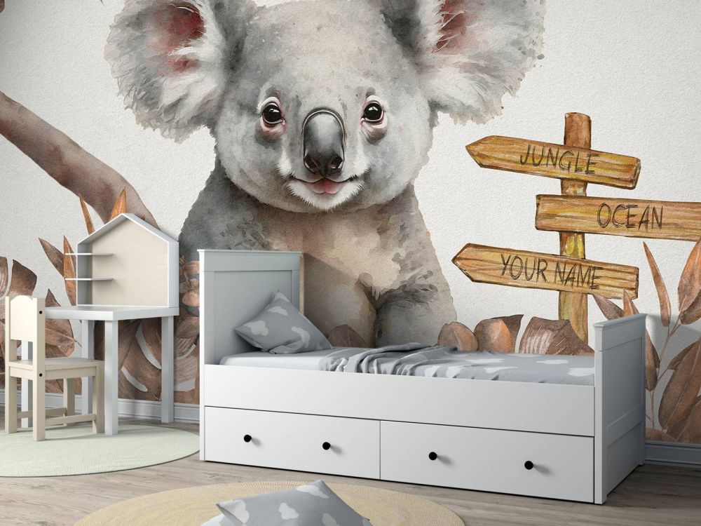 Baby koala in de jungle taupe