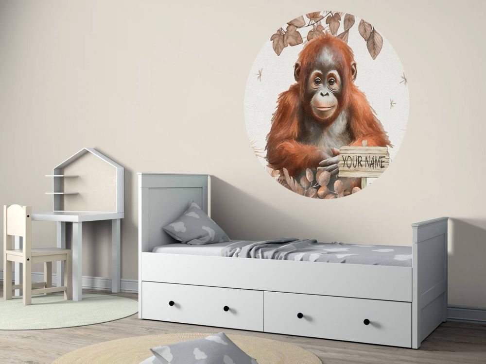 Jonge orang-oetan in de jungle taupe