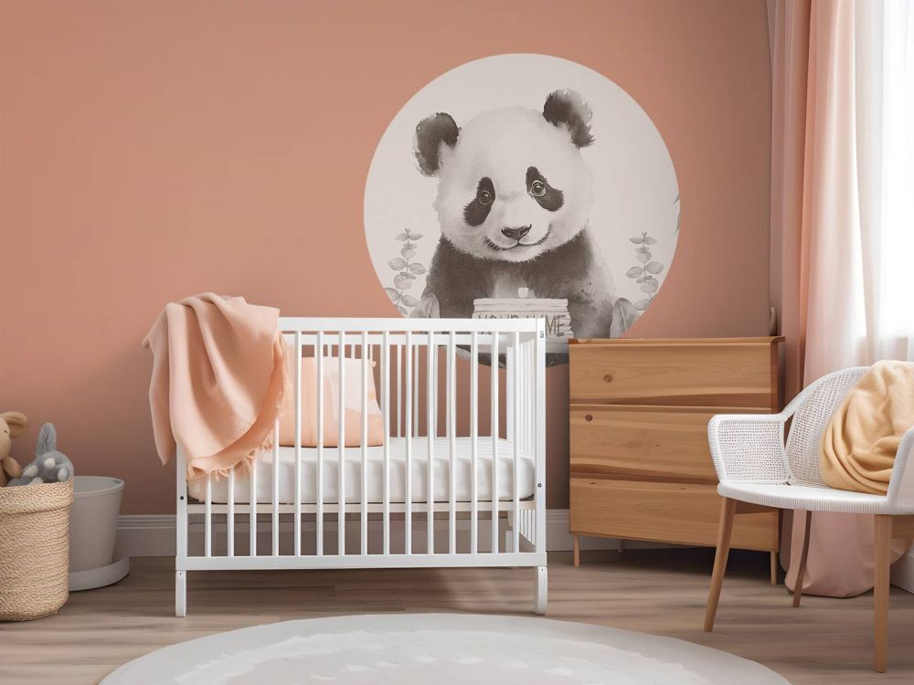 Baby panda in de jungle beige