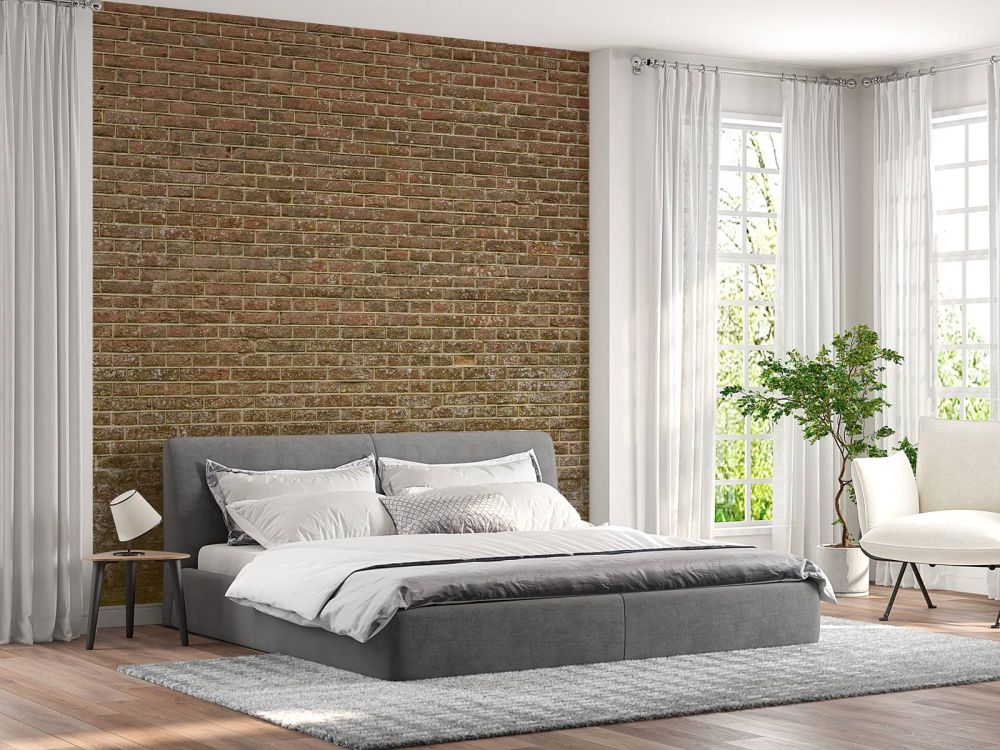 Stenen muur met strak voegwerk