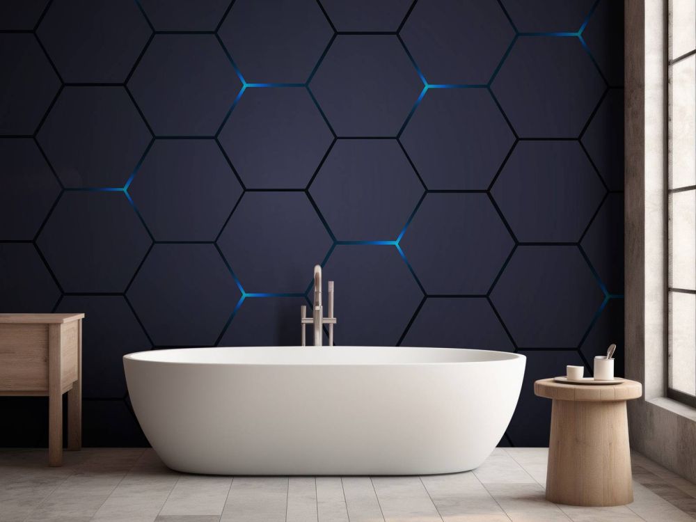 Donker grijze hexagons
