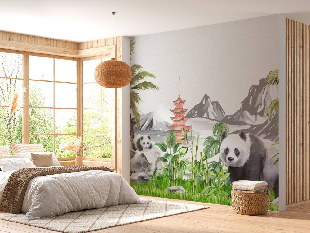 Panda's in bamboo jungle