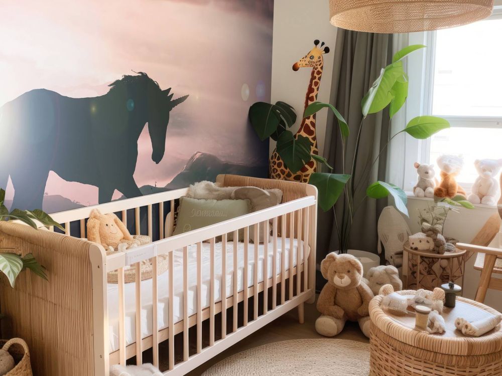 Unicorn bij een zonsondergang