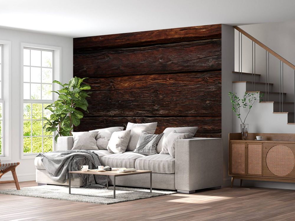 Donker gebrand hout