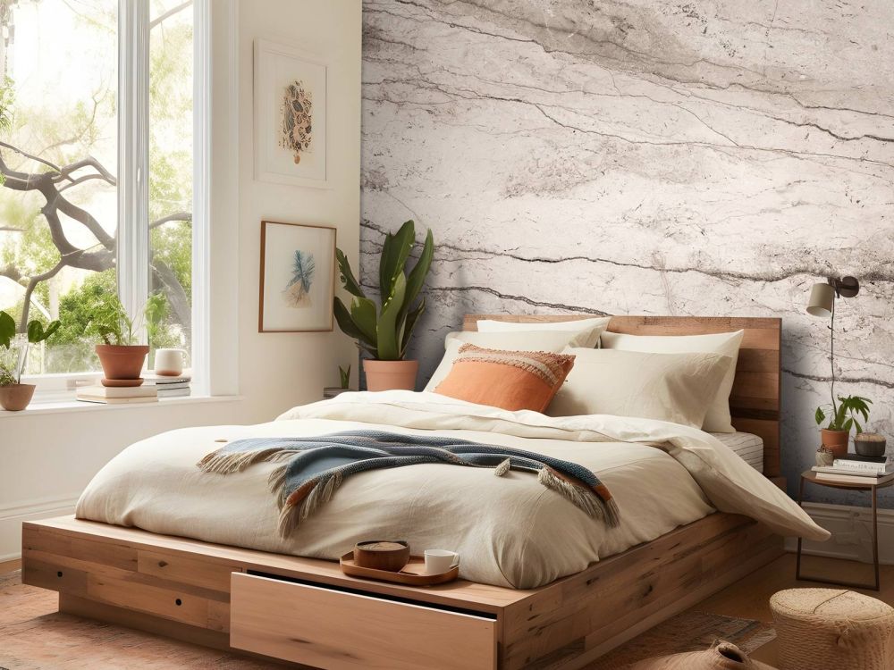 Gedetailleerd beige marmer