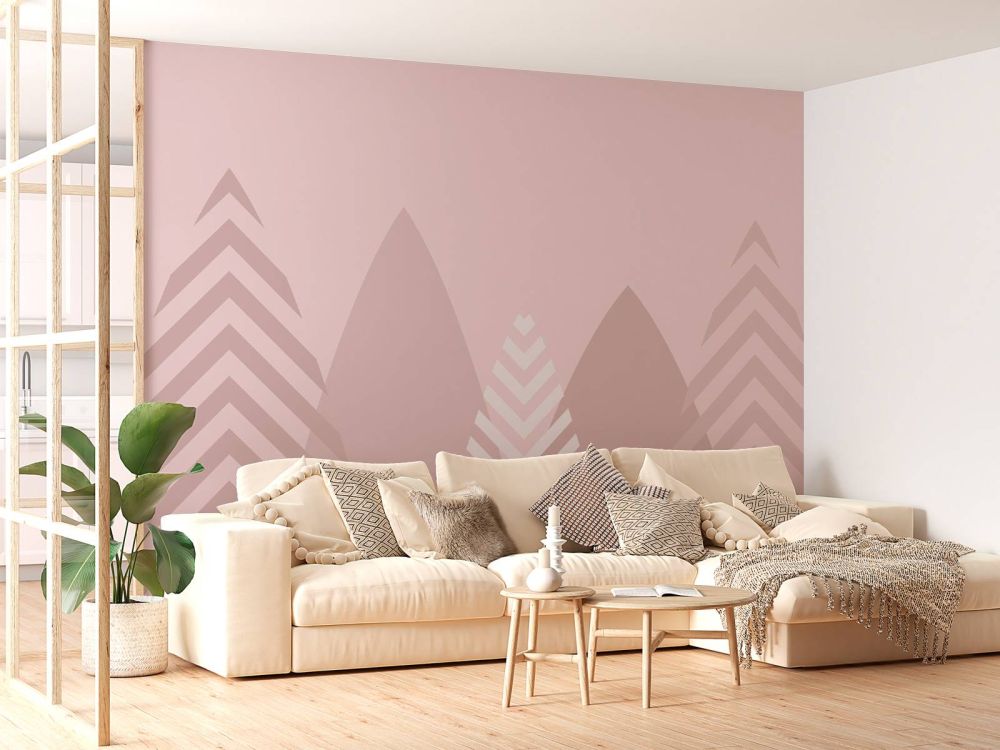 Hoge bergen, roze