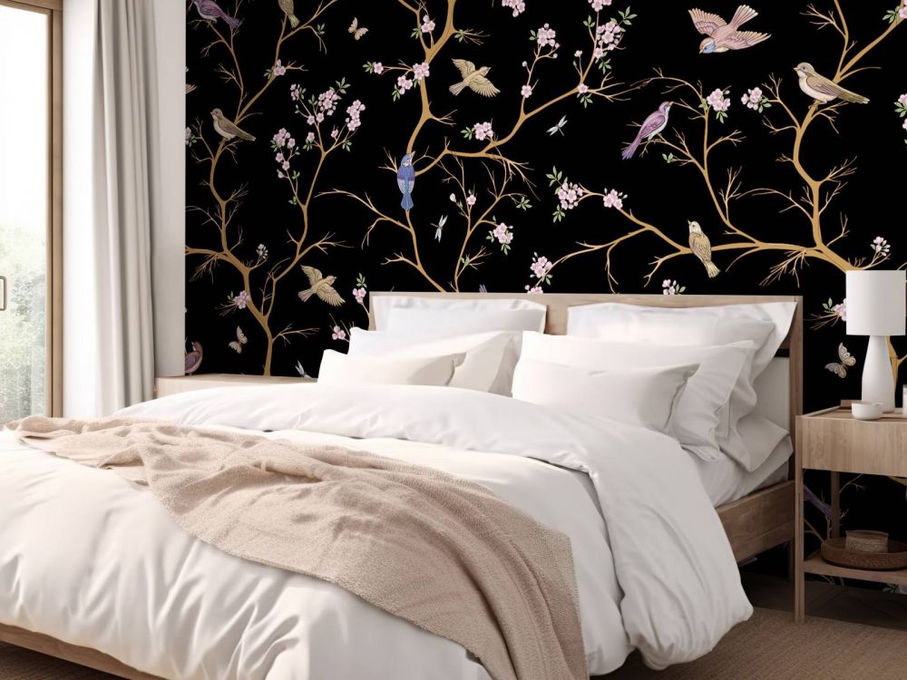 Bloesemtakken met vogels