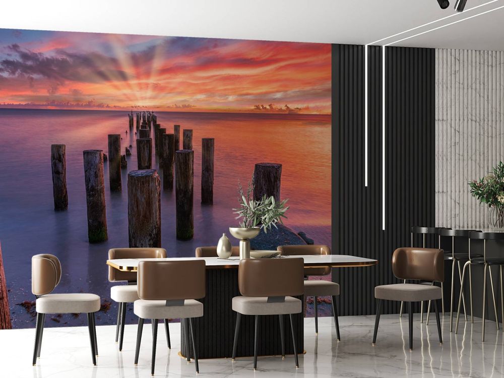 Oranje roze strand