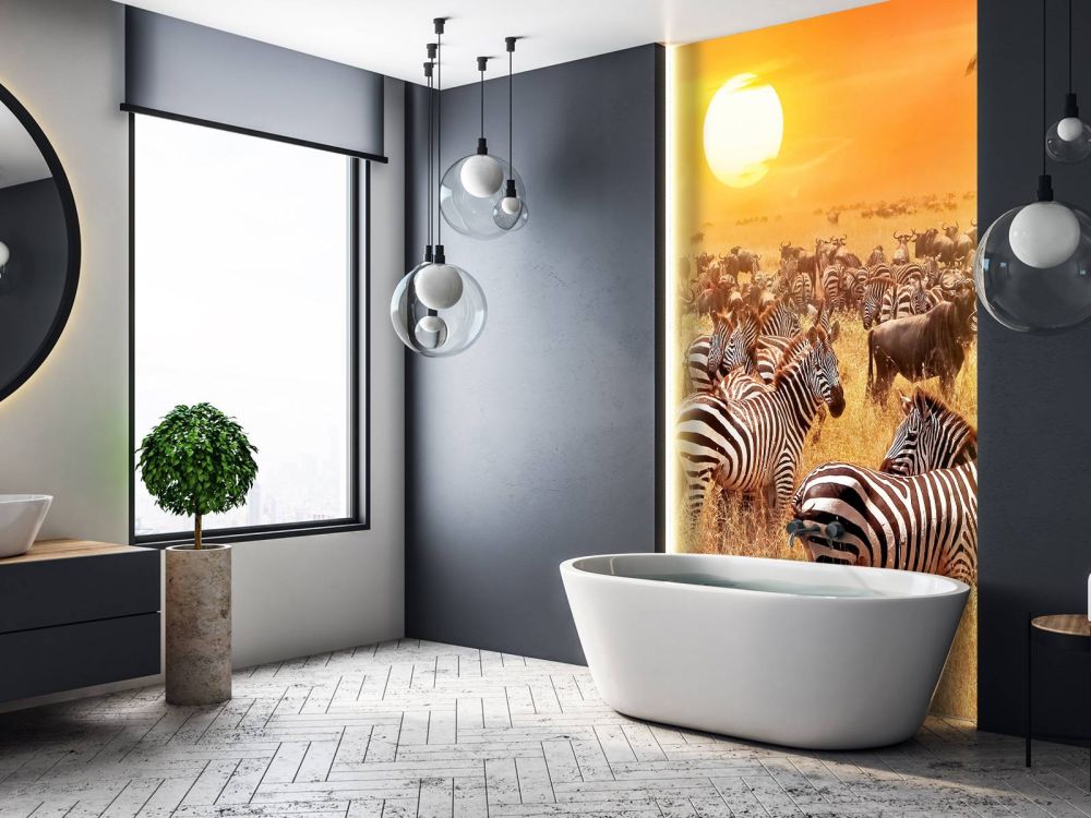Savanne zon met zebra's