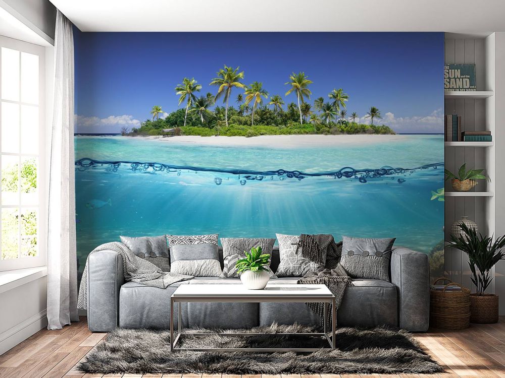 Tropisch eiland en koraalrif