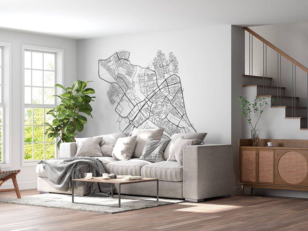 Plattegrond van Zwolle, wit