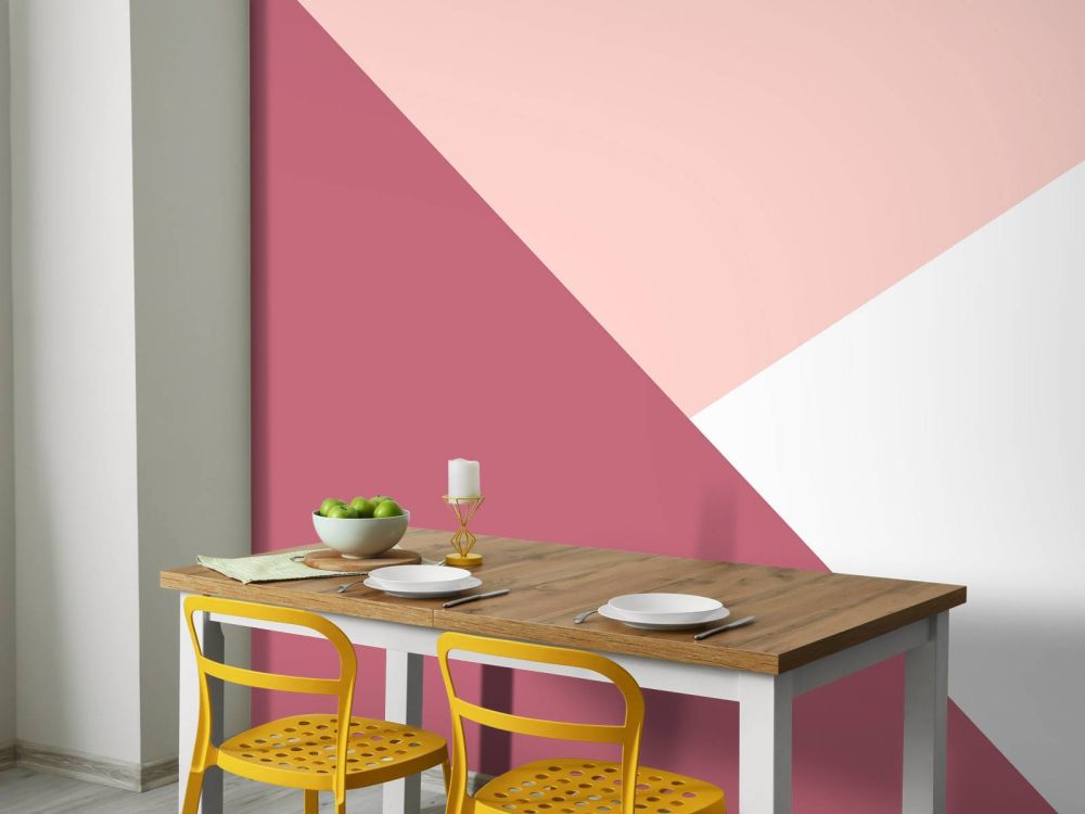 Driehoeken in roze tinten
