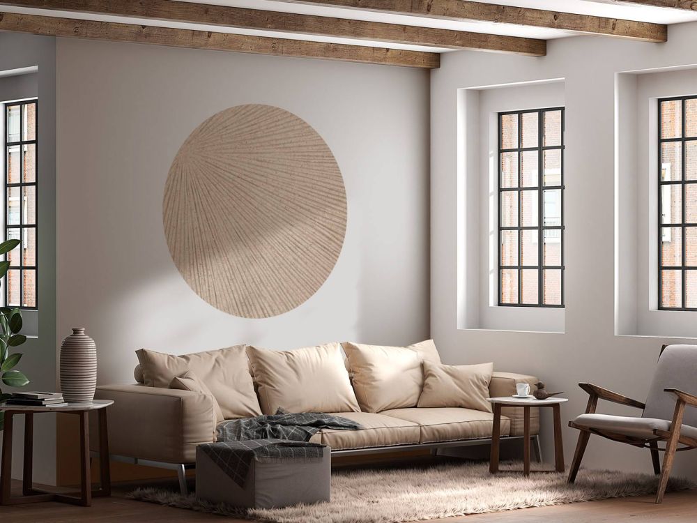 Structuur met lijnen zon in beige