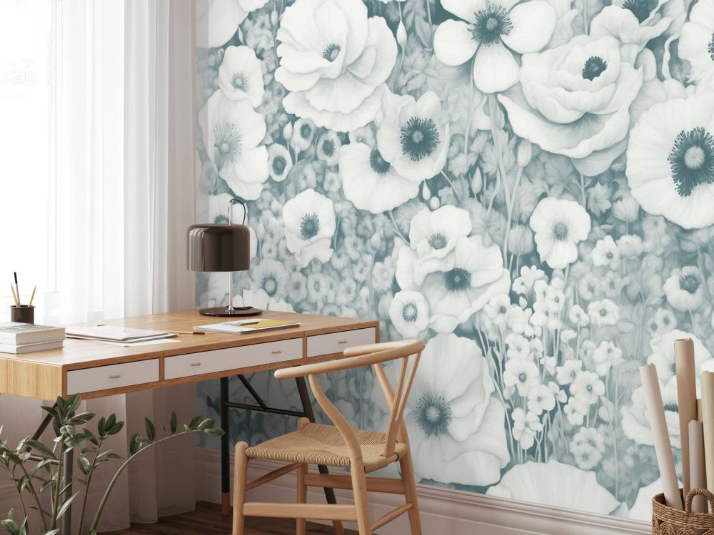 Poppy Tale Monochrome Ocean