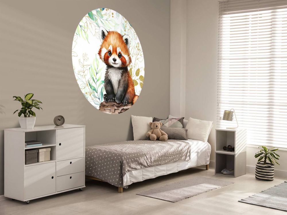 Schattige rode panda en bladeren