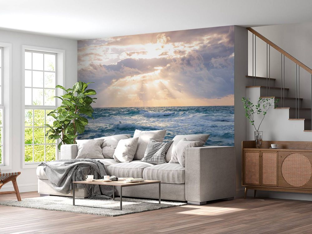 Zonnestralen bij de zee