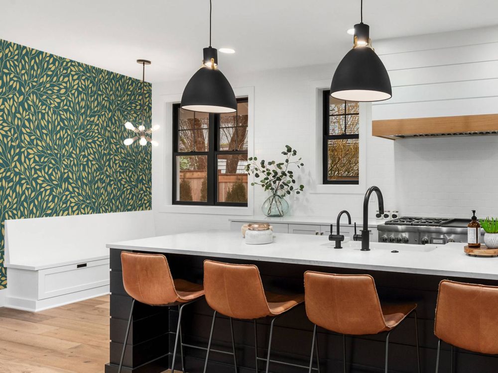 Luxe bloemenpatroon geelgoud