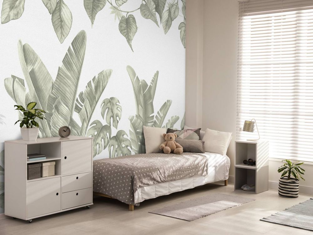 Jungle bladeren in groen
