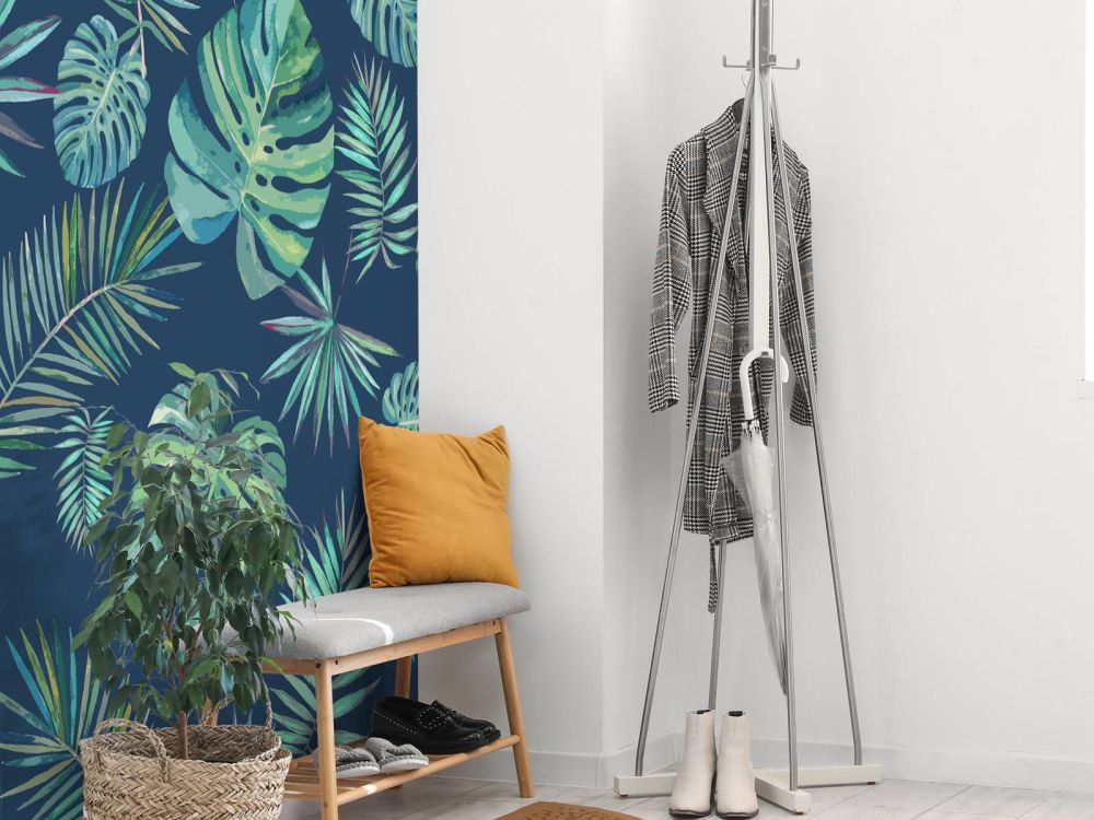 Palmbladeren en monstera
