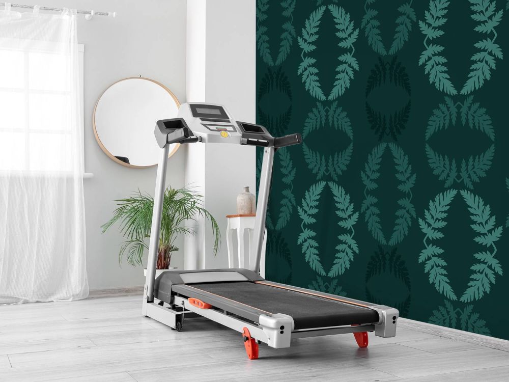Groen patroon met takje hemlock
