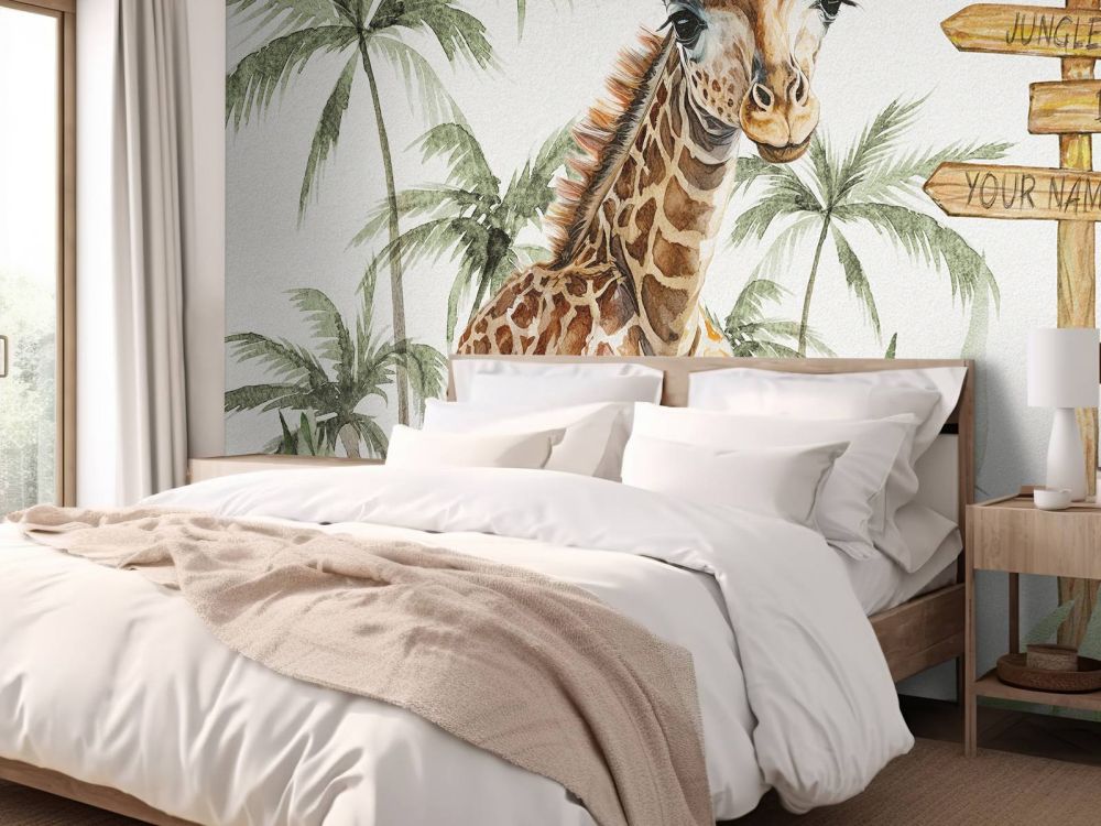 Baby giraffe in de jungle