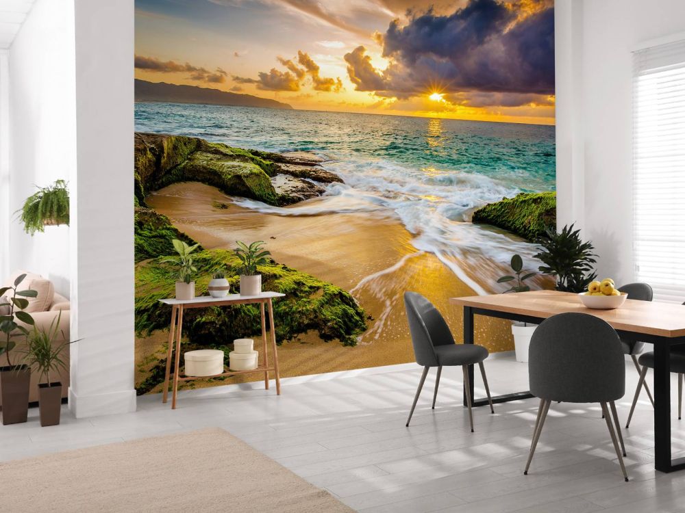 Een prachtige Hawaiiaanse zonsondergang
