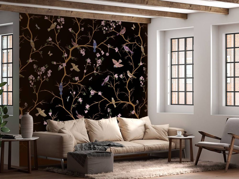 Bloesemtakken met vogels