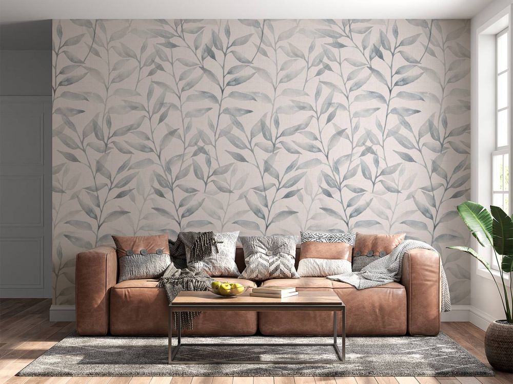 Japandi climbing leaves - neutral greige
